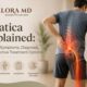 Sciatica causes, symptoms, diagnosis, and effective treatment options illustrated with sciatic nerve pain anatomy by ELORA MD.